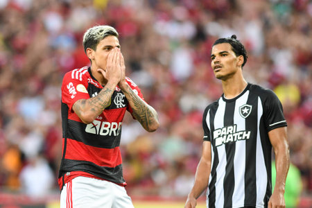 Rio, Brazil - April 30, 2023, Pedro in match between Flamengo vs Botafogo by Brazilian Championship, round 3 in Maracana Stadiumのeditorial素材