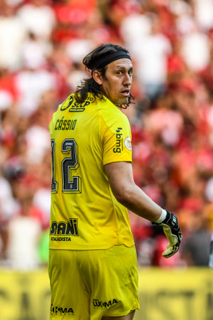 Rio, Brazil - May 21, 2023, Cassio player in match between Flamengo vs Corinthians by Brazilian Championship, round 7 in Maracana Stadiumのeditorial素材