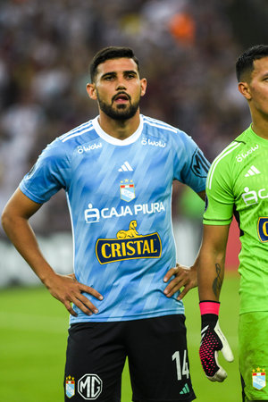 Rio, Brazil - June 27, 2023, Da Silva player in match between Fluminense (BRA) vs Sporting Cristal (PER) by Libertadores Cup, group stage in Maracana Stadiumのeditorial素材