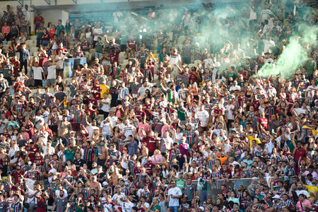Rio, Brazil - July 16, 2023, Fans in match between Fluminense vs Flamengo by Brazil Cup of 15th round, in Maracana Stadiumのeditorial素材