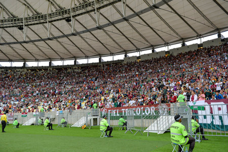 Rio, Brazil - July 29, 2023, Fans in match between Fluminense vs Santos by Brazilian Championship, round 17 in Maracana Stadiumのeditorial素材
