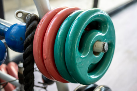 typical weights used in the Brazilian weight training gymの写真素材