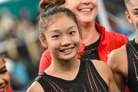 Santiago, Chile - October 19, 2023: Katelyn Jong - American gymnasts during training for the 2023 Pan American Games in Santiagoのeditorial素材