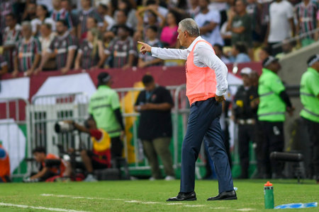 Rio, Brazil - November, 11, 2023, Tite coach in match between Flamengo vs Fluminense by Brazilian championship of 34th round, in Maracana Stadiumのeditorial素材