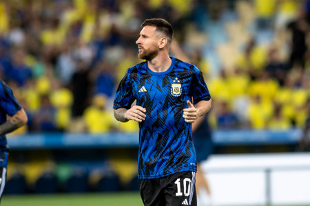 Rio, Brazil - November, 21, 2023, Messi player in match between Brazil x Argentina in the sixth round of the FIFA World Cup qualifiersのeditorial素材