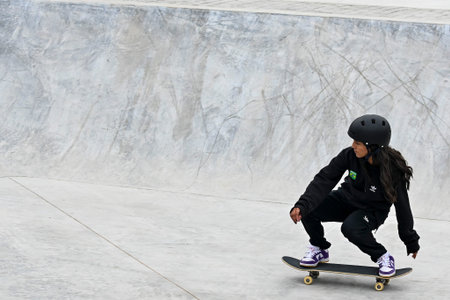 Santiago, Chile - October 21, 2023, Raisa Leal (BRA) during skateboard Women Street in 2023 Pan...