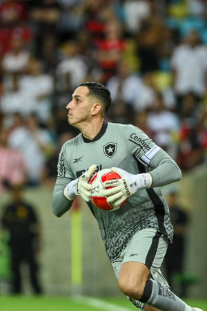 Rio, Brazil - February, 07 2024, Gatito Fernandez player in match between Flamengo vs Botafogo by Carioca championship of 07th round, in Maracana Stadiumのeditorial素材