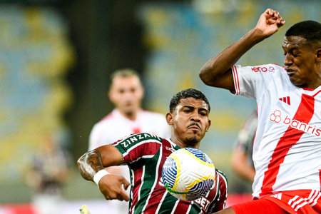 Rio, Brazil - July 04 2024: John Kennedy player in match between Fluminense vs Internacional by the Brazilian Championship, 14th round in Maracana Stadiumのeditorial素材