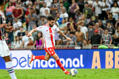 Rio, Brazil - July 04 2024: Bruno Henrique player in match between Fluminense vs Internacional by the Brazilian Championship, 14th round in Maracana Stadiumのeditorial素材