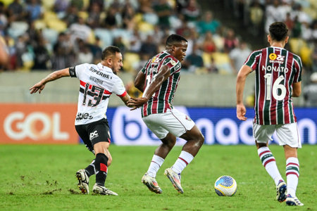 Rio, Brazil - September 01, 2024: Jhon Arias player in match between Fluminense vs Sao Paulo by the Brazilian Championship, 25th round in Maracana Stadiumのeditorial素材