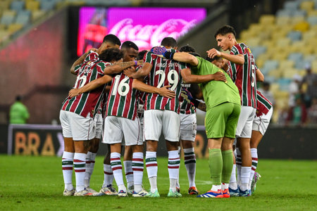 Rio, Brazil - septrember 01, 2024: Teams player in match between Fluminense vs Sao Paulo by the Brazilian Championship, 25th round in Maracana Stadiumのeditorial素材