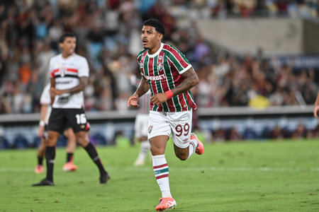 Rio, Brazil - November 27, 2025: John Kennedy player during the game between Fluminense 6 x 0 Sao Paulo by 36th round of Brazilian Championship at the Maracana stadiumのeditorial素材