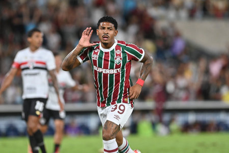 Rio, Brazil - November 27, 2025: John Kennedy player during the game between Fluminense 6 x 0 Sao Paulo by 36th round of Brazilian Championship at the Maracana stadiumのeditorial素材