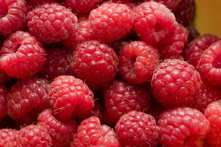 close up of raspberries