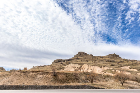 Rock formations in Cappadocia, Anatolia, Turkeyの写真素材