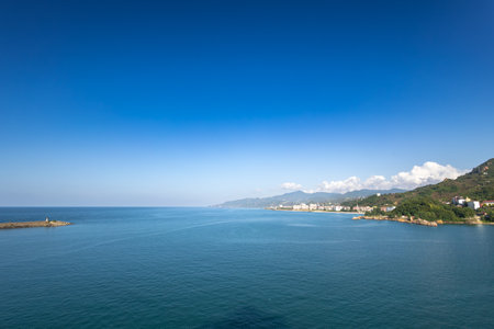 Coastline of the Black Sea in Giresun, Turkeyの写真素材