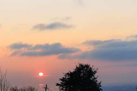 Beautiful sunset in the city. Sunset over the city. Beautiful sunset over the city.