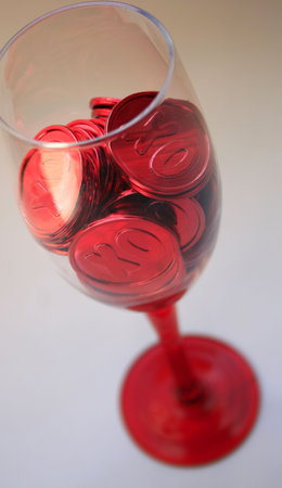 Glass of hugs and kissesの写真素材