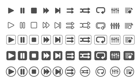 Icon set of audio player buttonsのイラスト素材