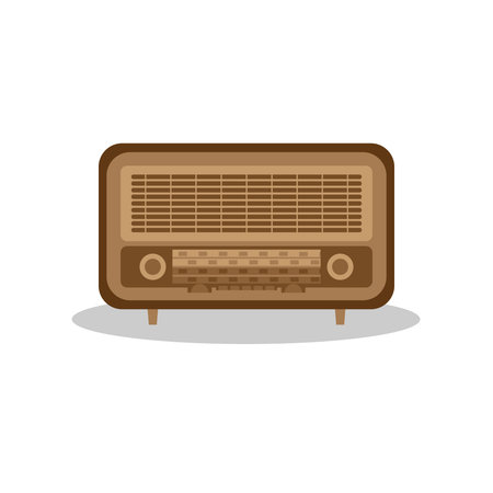 Old radio. Radio commonly used in the fiftiesのイラスト素材