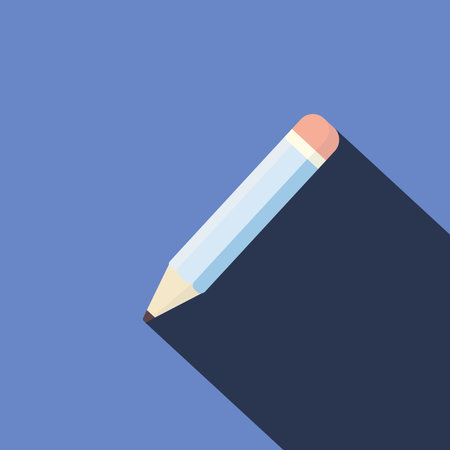 A blue pencil. Fit for education, icon, news, background, etc.のイラスト素材