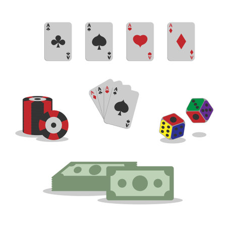 Gambling items at the casinoのイラスト素材