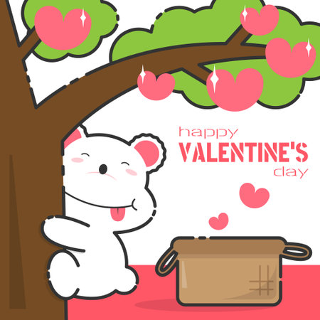 Happy Valentine's Day greeting card. Suitable for Valentine's event or productのイラスト素材