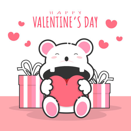 Happy Valentine's Day greeting card. Suitable for Valentine's event or productのイラスト素材