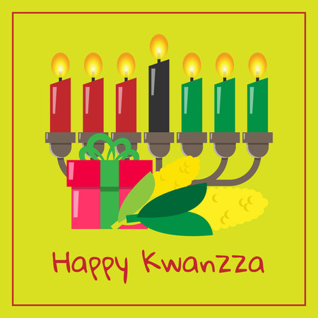Happy Kwanzaa greeting card. Suitable for Kwanzaa's eventのイラスト素材