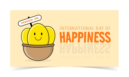 International Day of Happiness poster. Suitable for celebrate of happiness eventsのイラスト素材