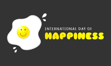 International Day of Happiness poster. Suitable for celebrate of happiness eventsのイラスト素材