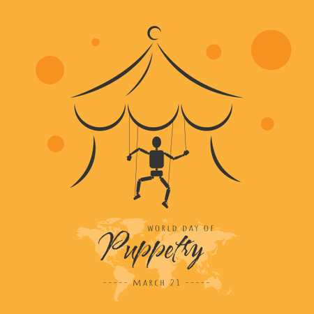 World Puppetry Day greeting. Suitable for puppetry day eventsのイラスト素材