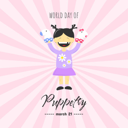 World Puppetry Day greeting. Suitable for puppetry day eventsのイラスト素材