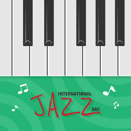 International Jazz Day greetings with piano keysのイラスト素材