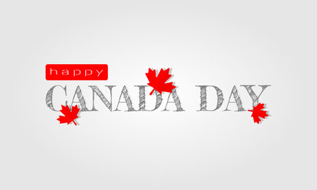 Happy Canada Day background with maple leafのイラスト素材