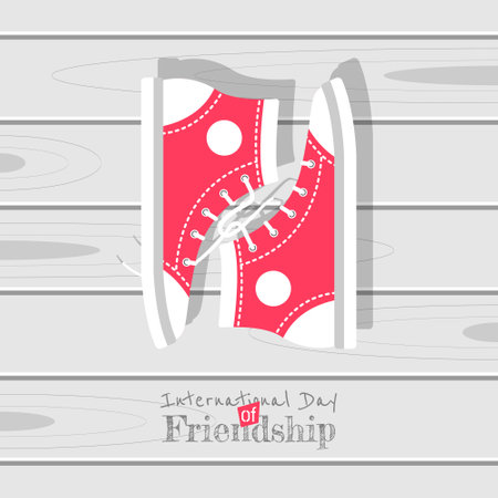 Happy International Friendship Day with a pair of shoesのイラスト素材