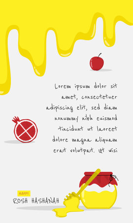 Happy Rosh Hashanah Greeting Card with copy space areaのイラスト素材