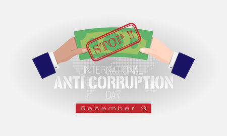 International Anti Corruption Day poster with stop bribing