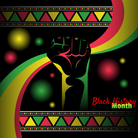 Black History Month poster with fist symbolのイラスト素材