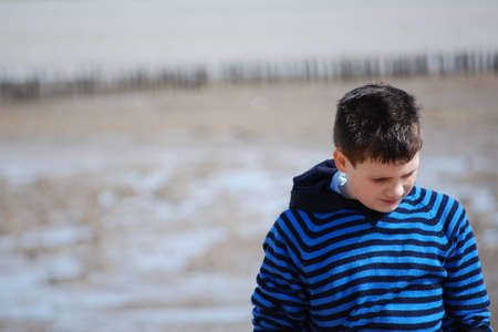 child on the beachの写真素材