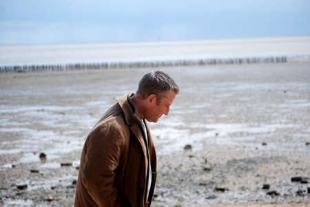 Man on the beachの写真素材