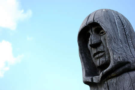 Wooden carved monkの写真素材