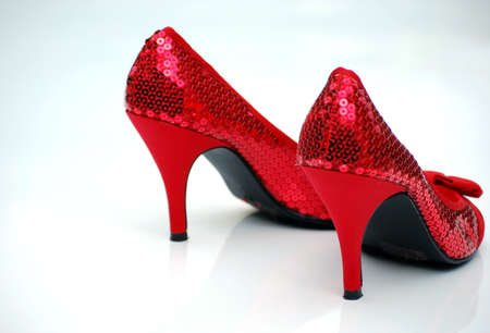 red sparkly shoesの写真素材