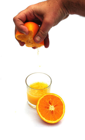 squeezing an orange