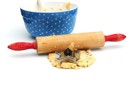 making choc chip cookiesの写真素材