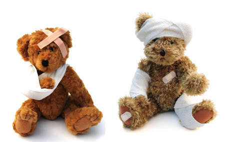 poorly teddy bearsの写真素材