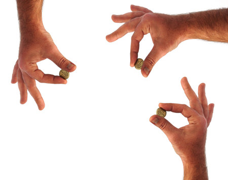 hands and coins