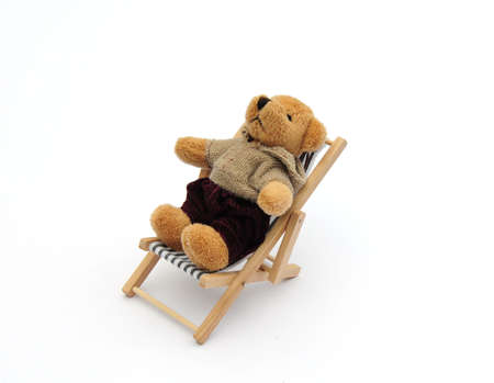 bear in deckchairの写真素材