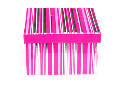 pink and silver striped boxの写真素材