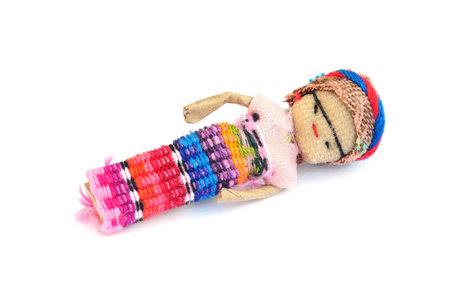 Close up of a tiny worry dollの写真素材